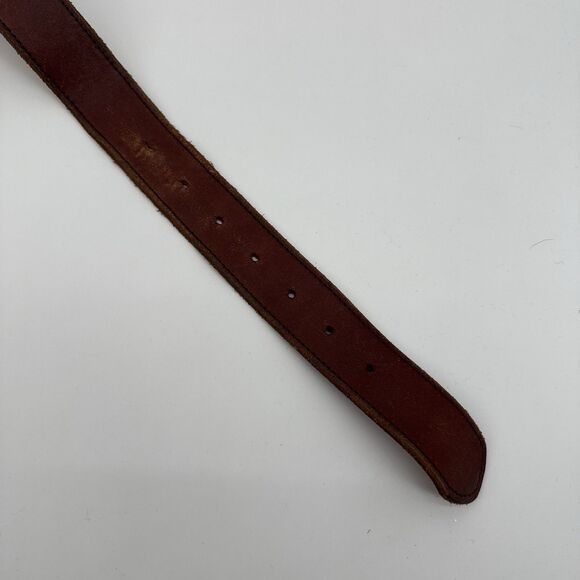 American Eagle Outfitters Brown Genuine Leather Womens Belt Sizre XS Crystal - Picture 4 of 6